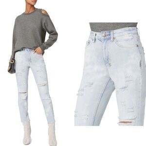 KSUBI Slim Pin Bottle Burn Ripped Distressed Jeans Intermix NWT